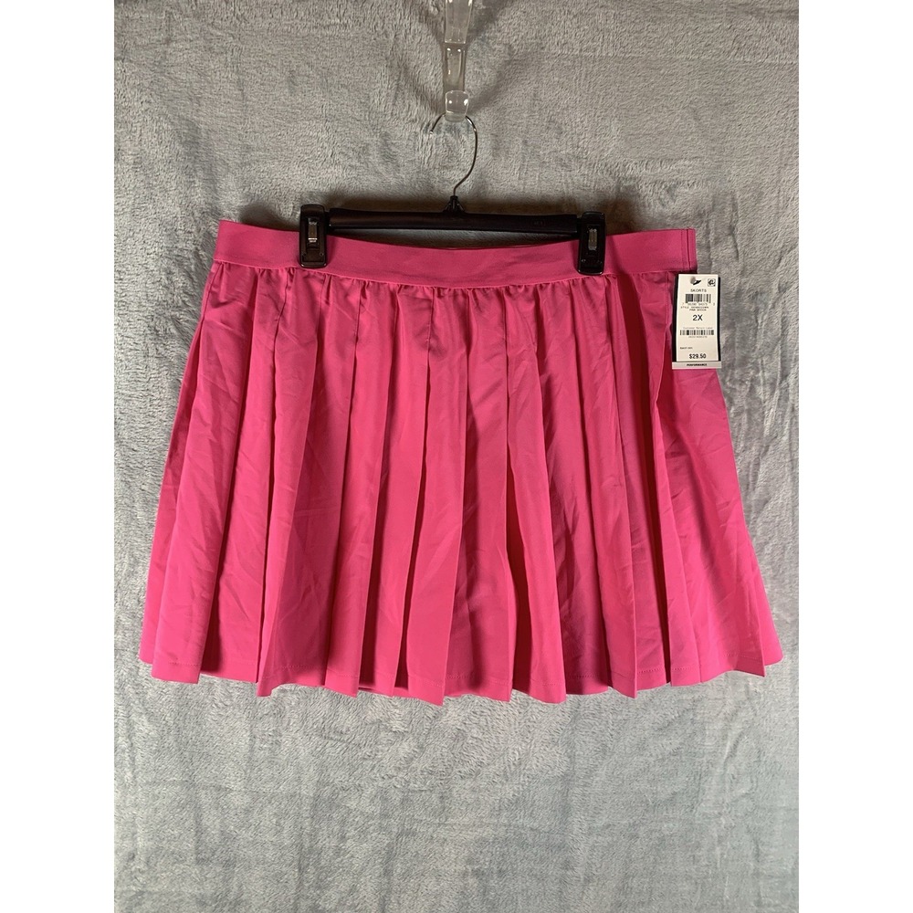 Ideology Women's Skort 2X Pink Pleated Pocket Shorts Tennis Pickleball Plus NWT